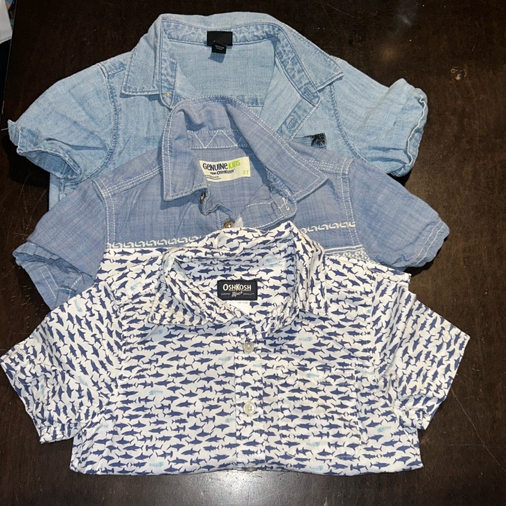Bundle of 3T (6) Boys Button-Up Shirts – OshKosh, Old Navy, Art Class & More